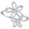 Image 1 : 10KT White Gold 0.20CTW DIAMOND FASHION RING