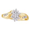 Image 1 : 10KT Yellow Gold 0.12CTW DIAMOND CLUSTER RING