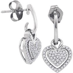 10KT White Gold 0.20CTW DIAMOND MICRO-PAVE EARRING