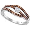Image 1 : 10KT White Gold 0.36CTW COGNAC DIAMOND FASHION RING