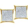 Image 1 : 925 Sterling Silver Yellow 0.05CTW DIAMOND MICRO-PAVE E