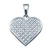 Image 1 : 925 Sterling Silver White 0.15CTW DIAMOND HEART PENDANT