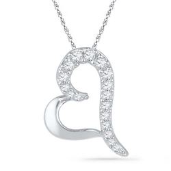 10KT White Gold 0.08CTW DIAMOND FASHION PENDANT