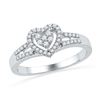 Image 1 : 10KT White Gold 0.20CTW DIAMOND FASHION HEART RING