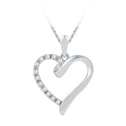 10KT White Gold 0.05CTW DIAMOND FASHION PENDANT