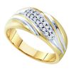 Image 1 : 10KT Yellow Gold Two Tone 0.25CTW DIAMOND MENS FASHION