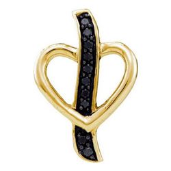 925 Sterling Silver Yellow 0.10CTW DIAMOND HEART PENDAN