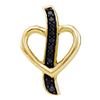 Image 1 : 925 Sterling Silver Yellow 0.10CTW DIAMOND HEART PENDAN