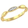 Image 1 : 10kt Yellow Gold Womens Round Diamond Contour Stackable