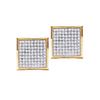 Image 1 : 10K Yellow-gold 0.45CTW DIAMOND MICRO-PAVE EARRINGS
