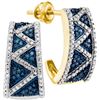Image 1 : Womens 10K Yellow Gold Enhanced Colored Blue Diamond Ha