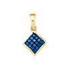 Image 1 : 10kt Yellow Gold Womens Round Blue Colored Diamond Squa