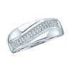 Image 1 : 14KT White Gold 0.15CTW ROUND DIAMOND LADIES MICRO PAVE