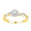Image 1 : 10K Yellow-gold 0.20CTW-Diamond BRIDAL RING