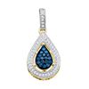 Image 1 : 10K Yellow-gold 0.21CTW BLUE DIAMOND FASHION PENDANT
