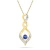 Image 1 : 10kt Yellow Gold Womens Round Lab-Created Blue Sapphire