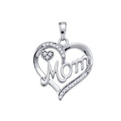 925 Sterling Silver White 0.13CT DIAMOND MOM PENDANT