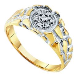 925 Sterling Silver Yellow 0.04CTW DIAMOND FASHION MENS