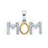Image 1 : 925 Sterling Silver White Two Tone 0.10CT DIAMOND MOM P