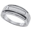 Image 1 : 925 Sterling Silver White 0.19CT DIAMOND MICRO-PAVE MEN