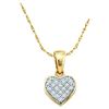 Image 1 : 10KT Yellow Gold 0.05CTW DIAMOND HEART PENDENT
