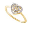 Image 1 : 10KT Yellow Gold 0.04CTW DIAMOND HEART RING