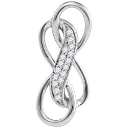 Sterling Silver Womens Round Diamond Triple Infinity Pe