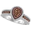 Image 1 : 925 Sterling Silver White 0.15CTW COGNAC DIAMOND FASHIO