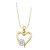 Image 1 : 925 Sterling Silver Yellow 0.10CT DIAMOND HEART PENDANT