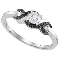 Sterling Silver Womens Round Natural Diamond Solitaire