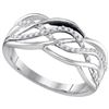 Image 1 : 925 Sterling Silver White 0.10CT DIAMOND MICRO-PAVE RIN