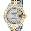 Rolex Ladies 2 Tone 14K MOP 2 ctw Diamond Datejust Wristwatch With Wooden Watch