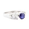 Image 1 : 1.59 ctw Sapphire And Diamond Vintage Ring - 14KT White Gold