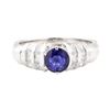 Image 2 : 1.59 ctw Sapphire And Diamond Vintage Ring - 14KT White Gold