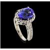 Image 4 : 3.07 ctw Tanzanite and Diamond Ring - 14KT White Gold