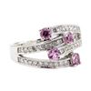 0.90 ctw Pink Sapphire and Diamond Ring - 18KT White Gold