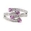Image 2 : 0.90 ctw Pink Sapphire and Diamond Ring - 18KT White Gold