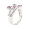 Image 4 : 0.90 ctw Pink Sapphire and Diamond Ring - 18KT White Gold