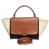 Image 1 : Celine Tricolor Leather Large Trapeze Bag