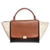 Image 2 : Celine Tricolor Leather Large Trapeze Bag