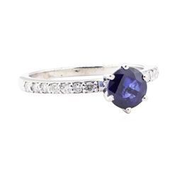 1.40 ctw Sapphire and Diamond Ring - 14KT White Gold