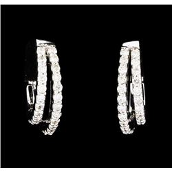 0.60 ctw Diamond Earrings - 14KT White Gold