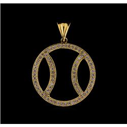 1.00 ctw Diamond Baseball Pendant - 14KT Yellow Gold