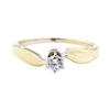 Image 2 : 0.18 ctw Diamond Bypass Solitaire Ring - 10KT Yellow Gold