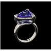 Image 4 : 9.02 ctw Tanzanite and Diamond Ring - 14KT White Gold