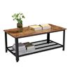 Image 1 : RUSTIC WOOD COFFEE TABLE & STORAGE SHELF