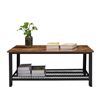 Image 2 : RUSTIC WOOD COFFEE TABLE & STORAGE SHELF