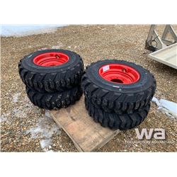 (4) 12X16.5 SKID STEER TIRES & RIMS