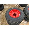 Image 3 : (4) 12X16.5 SKID STEER TIRES & RIMS