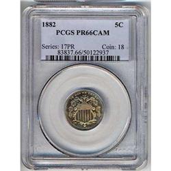 1882 Sheild Five Cent PCGS PR66CAM 